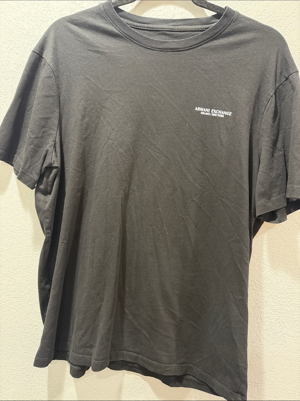 Armani Exchange Black Chest Logo Short Sleeve Tee